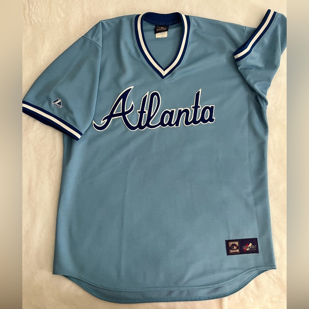 1982 Atlanta Braves Throwback Jersey By Majestic, Siz… Gem
